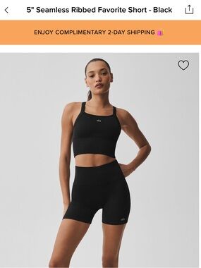 Alo 5” Seamless Ribbed Favorite Short